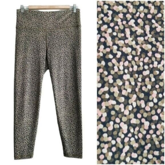 GAP Fit Eclipse Athletic Crop Leggings Dot Patern Regular Sz M - Picture 1 of 12